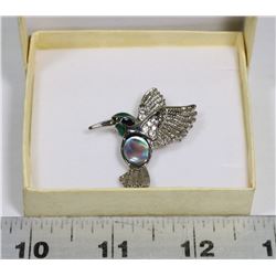ESTATE HUMMINGBIRD BROACH W/ IRIDESCENT STONE