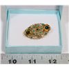Image 1 : VINTAGE ESTATE BROACH W/ BRIGHT GREEN STONE