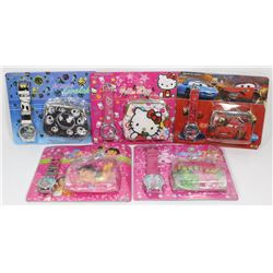 5 NEW DISNEY WATCH & COIN PURSES