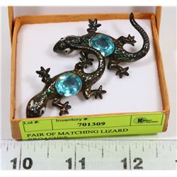 PAIR OF MATCHING LIZARD BROACHES