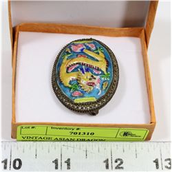 VINTAGE ASIAN DRAGON ENAMELLED BROACH