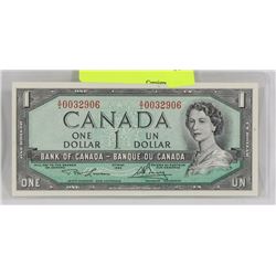 GEM UNC 1954 CANADIAN $1 BILL