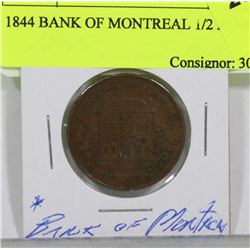 1842 BANK OF MONTREAL 1/2 PENNY