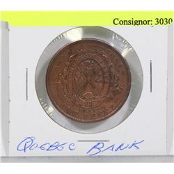 1837 QUEBEC BANK ONE PENNY