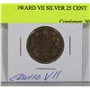 Image 1 : 1910 EDWARD VII SILVER 25 CENT COIN