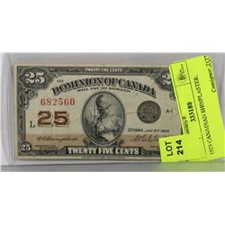 1923 CANADIAN SHINPLASTER.