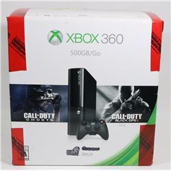 XBOX 360, 500 GB/GO CONSOLE, CORDS,