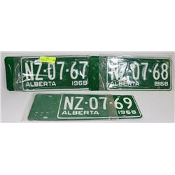 3 SETS OF 2 NEW OLD STOCK LICENSE PLATES