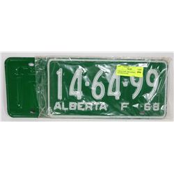 PAIR OF NEW 1968 ALBERTA LICENSE PLATES