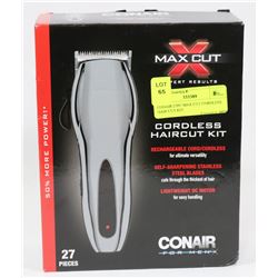 CONAIR 27PC MAX CUT CORDLESS HAIR CUT KIT.