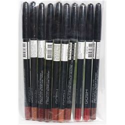 BAG OF 10 GOSH VELVET TOUCH LIP LINERS MIXED TONES