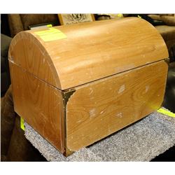 WOODEN TREASURE CHEST. 16"X12"X11.5"
