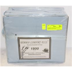 BAMBOO COMFORT PLUS QUEEN  SIZE PALE BLUE 1800
