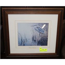 BATEMAN BLUE HERON PRINT 14"X16".