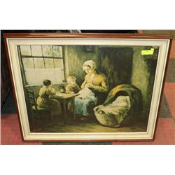 SIGNED VINTAGE PRINT BY E.G. GRUST. 32"X25".