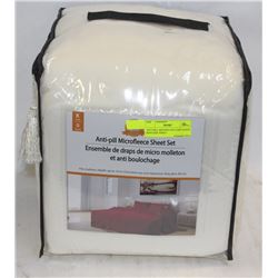 ANTI PILL MICROFLEECE OFF WHITE  KING SIZE SHEET