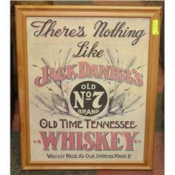 FRAMED JACK DANIELS TENNESSEE WHISKEY POSTER .