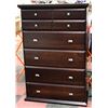Image 1 : DARK WOOD DRESSER W/6 EASY-ROLL