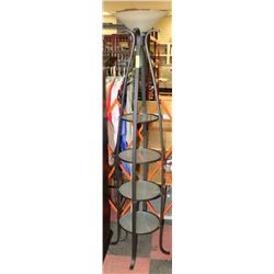 4-TIER METAL & GLASS SHELVES CORNER