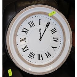 LARGE WHITE ENAMEL AND DISTRESSED WOOD TRIM