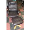 Image 1 : BROWN LEATHER DUAL SWIVEL/RECLINER