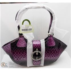 NEW PURPLE SNAKESKIN STYLE PURSE WITH