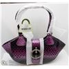 Image 1 : NEW PURPLE SNAKESKIN STYLE PURSE WITH