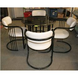 MODERN TINTED GLASS APARTMENT DINING TABLE AND