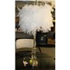 Image 1 : FEATHER SHADE METAL AND GLASS LAMP