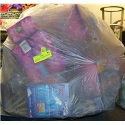LARGE BAG OF FEMININE HYGIENE PRODUCTS.