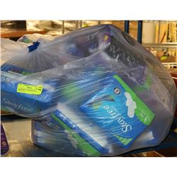 LARGE BAG OF FEMININE HYGIENE PRODUCTS.