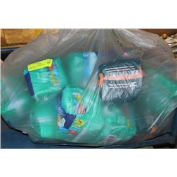LARGE BAG OF FEMININE HYGIENE PRODUCTS.