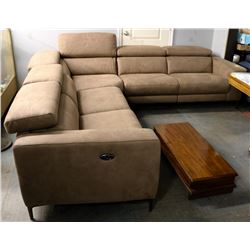 NEW BROWN FABRIC 118" X 118" LIFT BACK SECTIONAL