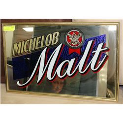 VINTAGE MICHELOB MALT MIRRORED DISPLAY