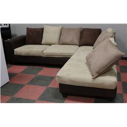 NEW MICROFIBRE AND LEATHERETTE 117"X92" CHAISE