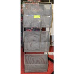 2 NEW 3-BASKET WALLMOUNT FILING BINS-WIRE MESH