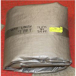 12' X 24' GREY VINYL TARP(ONCE USED)