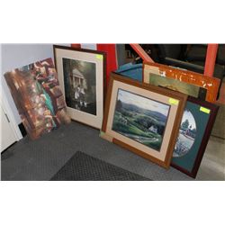 ESTATE LOT OF 6 ASSORTED PICTURES