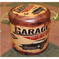 NEW  MEDIUM  ”GARAGE FULL SERVICE”  STORAGE STOOL