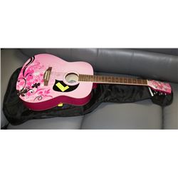 GUITAR DISNEY PINK BY WASHBURN, WITH SOFT CASE