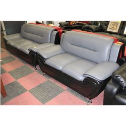 NEW GREY AND BLACK LEATHERETTE