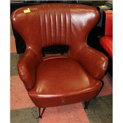 NEW RED LEATHERETTE OFFICE CHAIR.