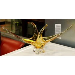 AMBER ART GLASS DISH