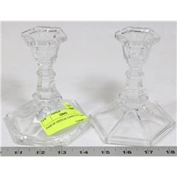 PAIR OF CRYSTAL CANDLE HOLDERS
