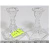 Image 1 : PAIR OF CRYSTAL CANDLE HOLDERS