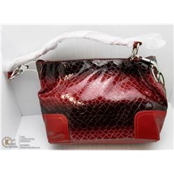 NEW RED SNAKESKIN PURSE WITH REMOVEABLE