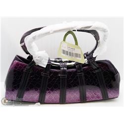 NEW PURPLE SNAKESKIN STYLE METAL RING PURSE