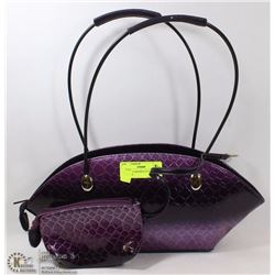 PURPLE SNAKESKIN STYLE 2IN1 HANDBAG