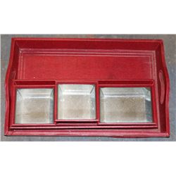 LEATHER LIKE SERVING TRAY