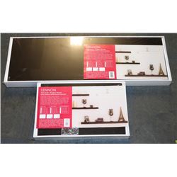 2 NEW FLOATING WALL SHELVES.